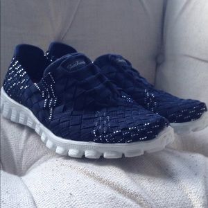 NWT Navy Sketchers Slip Ons